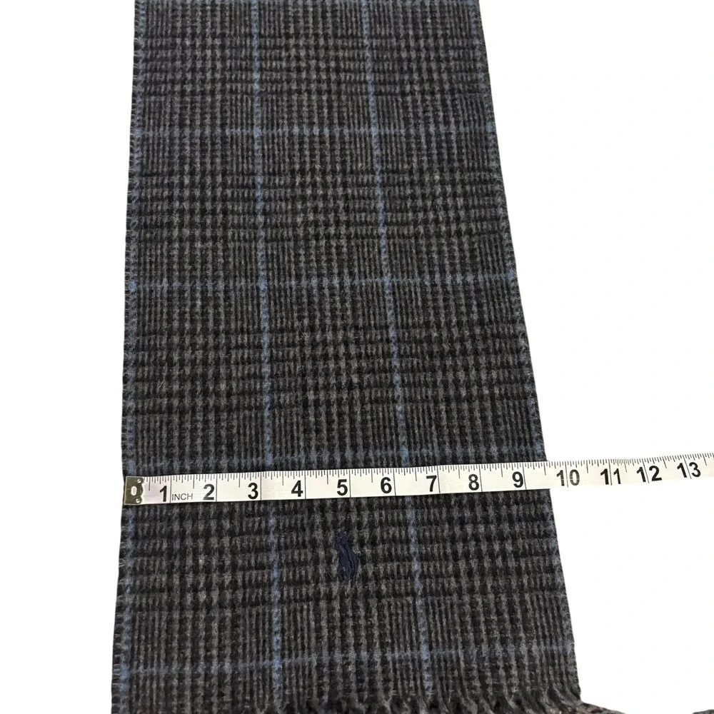 Polo Ralph Lauren Men's Plaid‎ Scarf Virgin Wool Nylon Blend Made in Italy